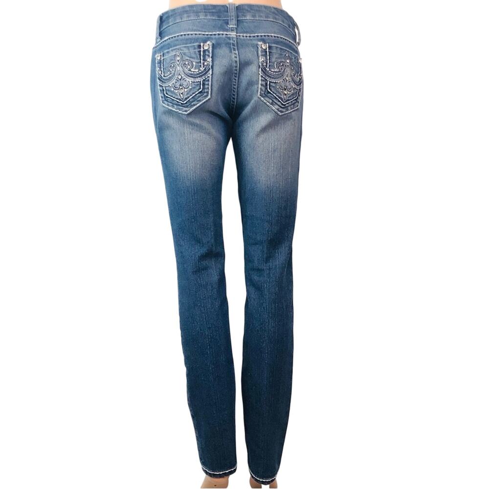 Vintage Y2k Papaya Bling Pocket Denim Jeans Flattering Skinny Silhouette - Picture 15 of 16